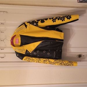 Akira Black and Yellow Long Sleeve Waist Length Jacket